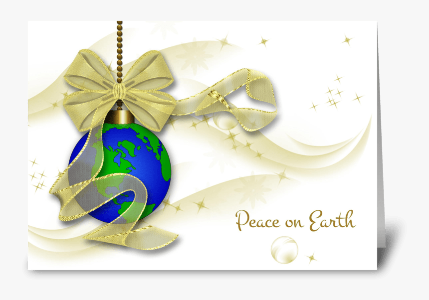 Planet Earth Ornament, Ribbon, Bow Greeting Card - Earth Clip Art, HD Png Download, Free Download