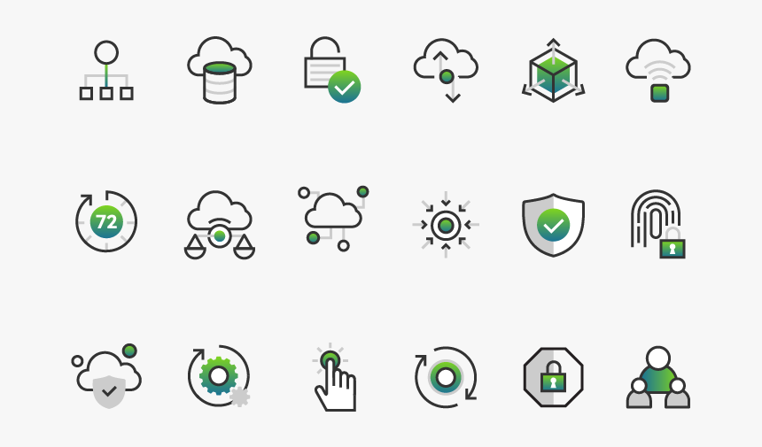Cloud And Security Icon Set User Secure Illustration - Icon Set Cloud, HD Png Download, Free Download