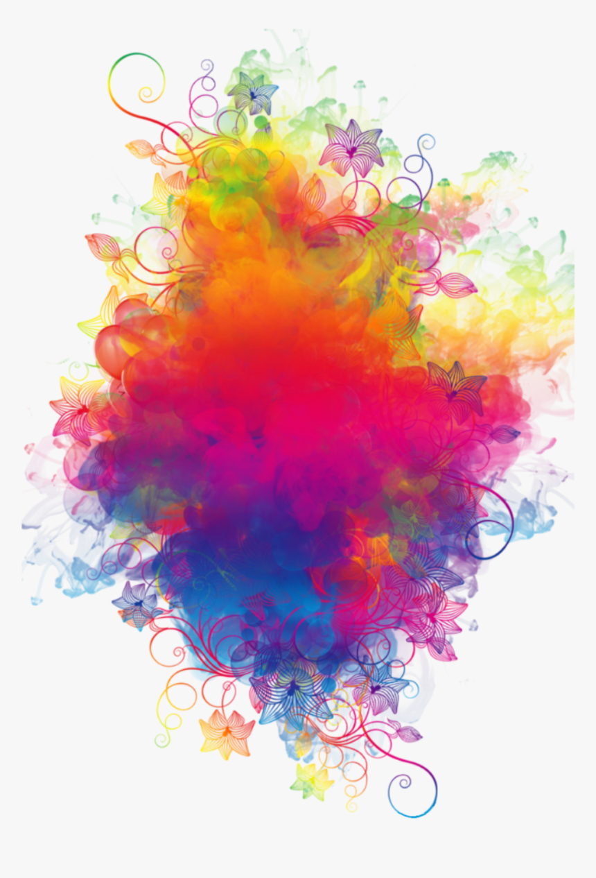 Boom Smoke Colorful Watercolor Rainbow Flowers Colorspl - Colorful Smoke Background Png, Transparent Png, Free Download