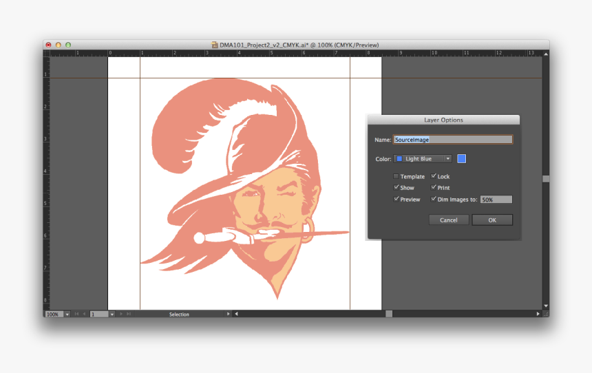 Dimming The Source Image In Illustrator So I Can Easily - Vintage Tampa Bay Buccaneers Logo, HD Png Download, Free Download