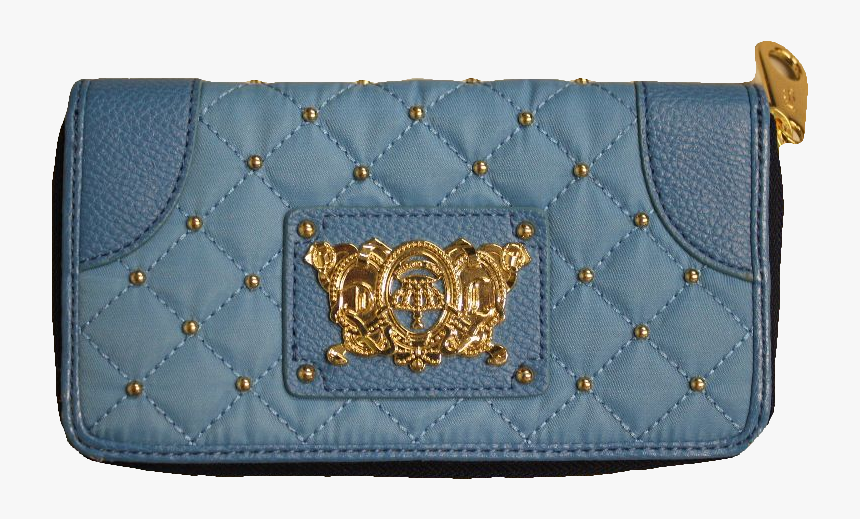 Juicy Couture Light Blue Quilted Studded Nylon Zip - Wallet, HD Png Download, Free Download