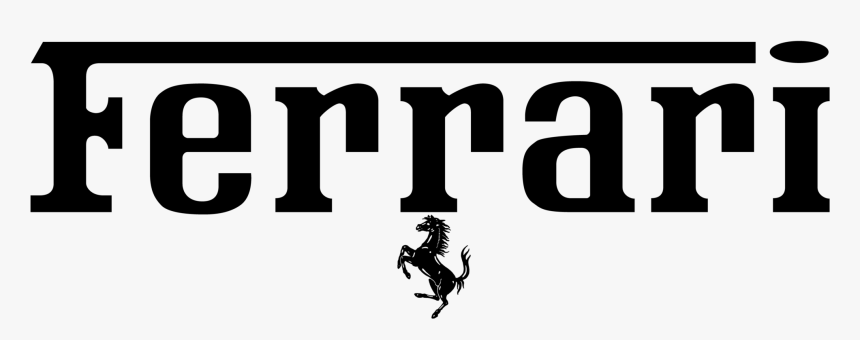 Ferrari Horse Logo Png - Ferrari Logo Black And White, Transparent Png, Free Download