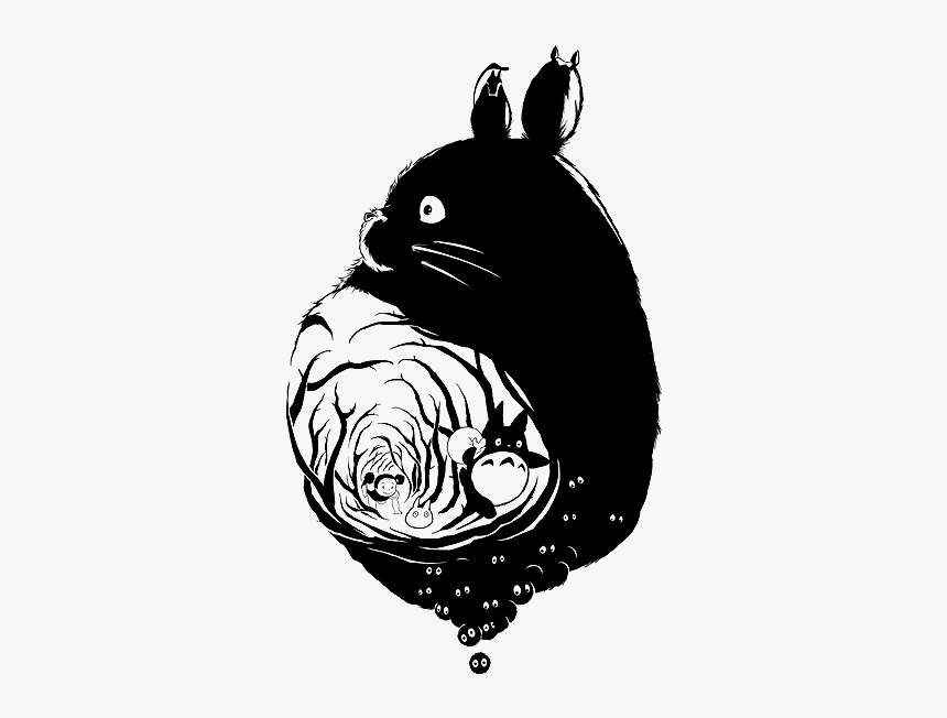 Totoro Black And White, HD Png Download, Free Download