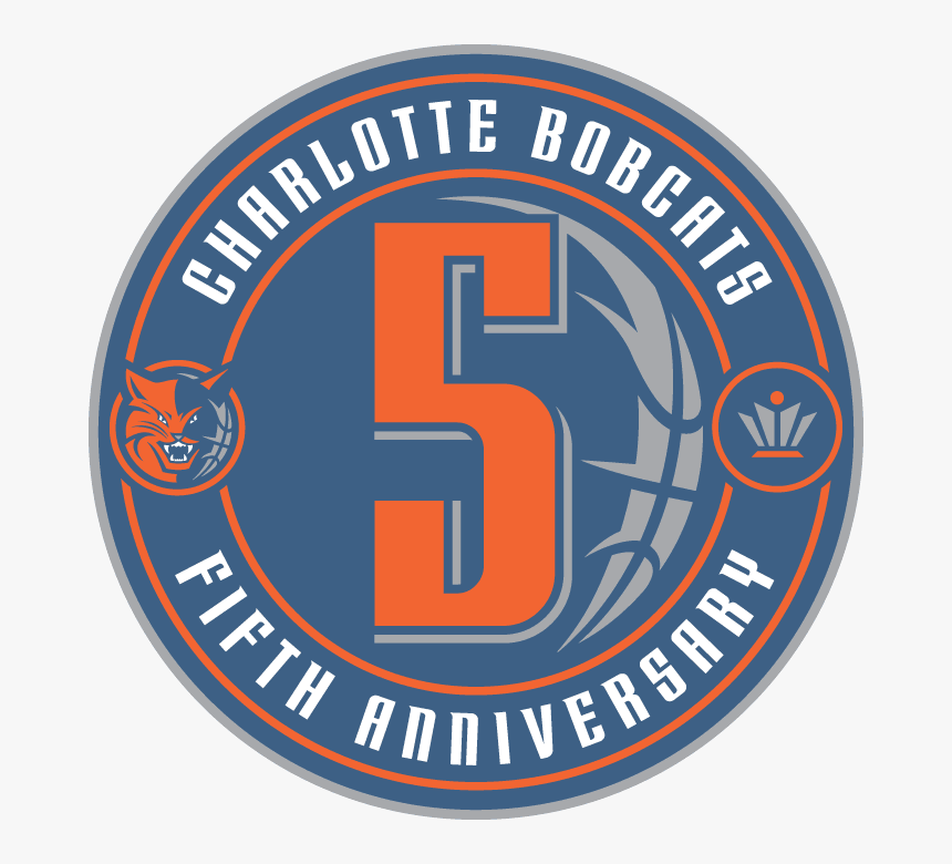 Charlotte Bobcats 5th Anniversary Logo - Charlotte Bobcats, HD Png Download, Free Download