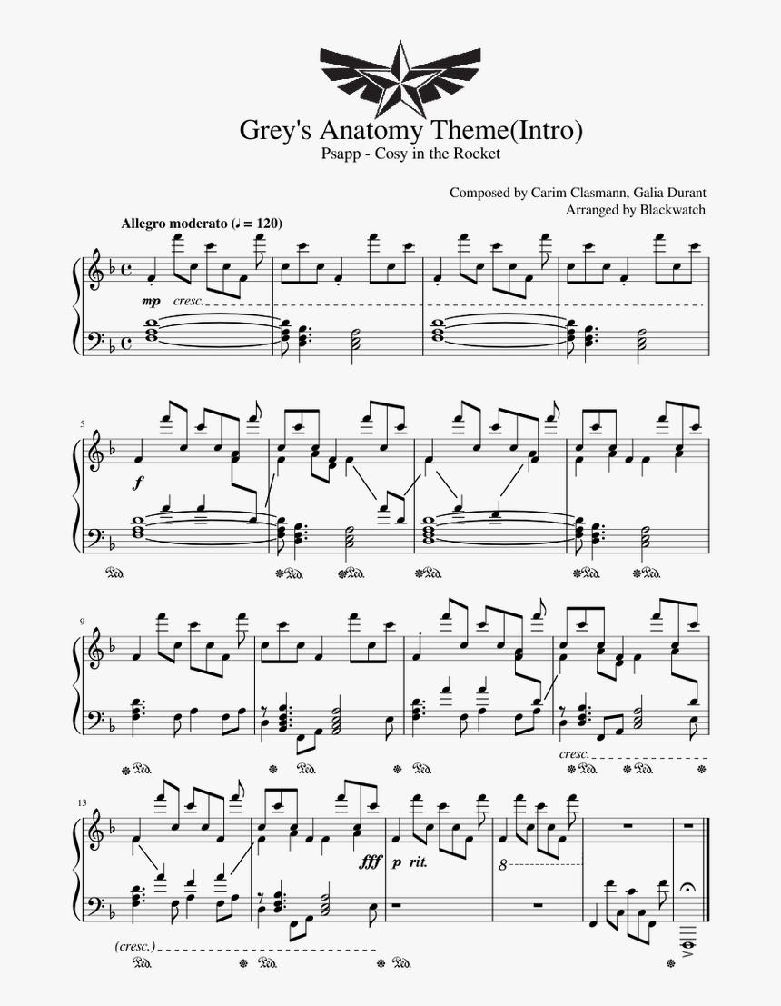 Grey's Anatomy Theme Piano Sheet Music Pdf, HD Png Download, Free Download