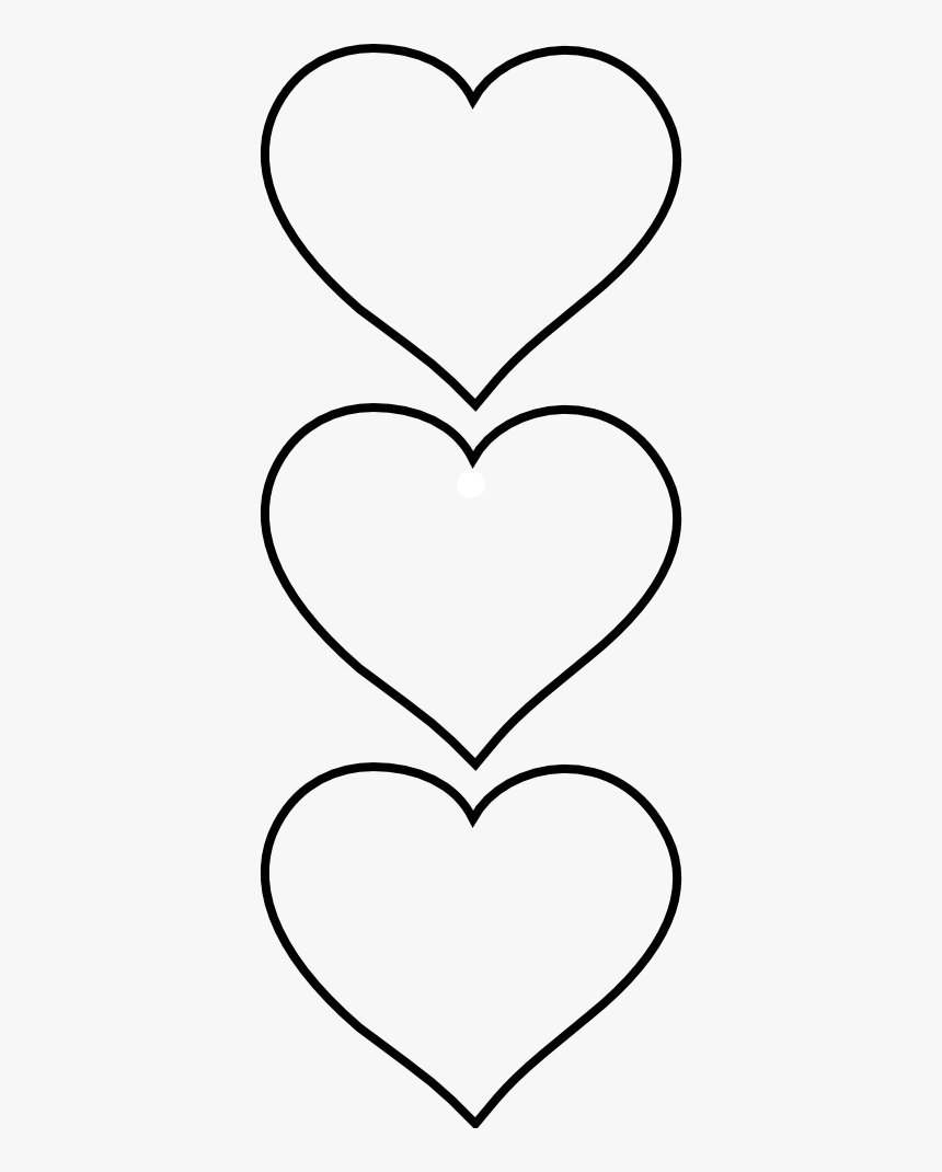 Heart Black And White Heart Black And White Heart Clipart - 3 Hearts In A Row, HD Png Download, Free Download