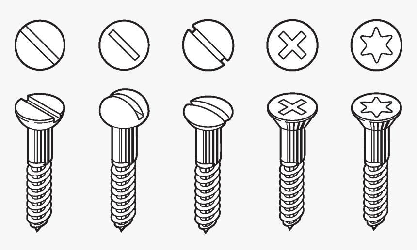 Screw Bolt Free - Screw Types, HD Png Download, Free Download