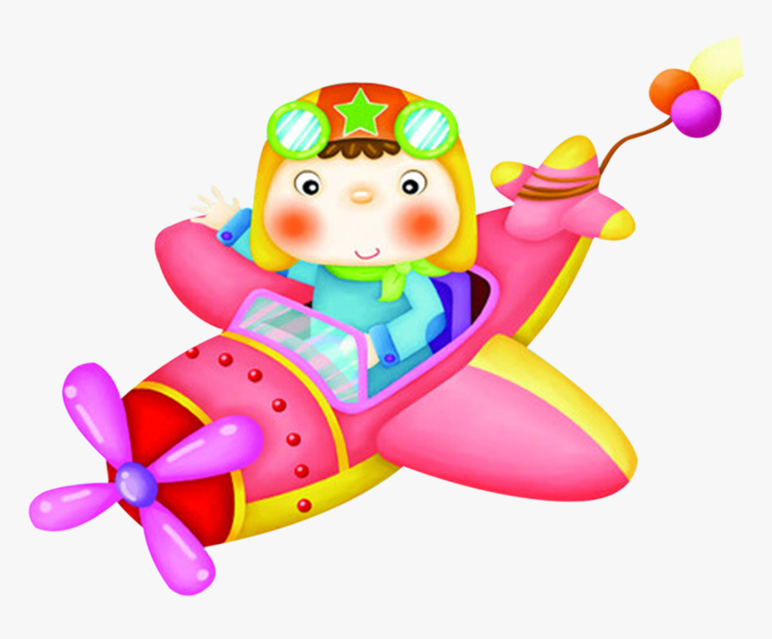 Airplane Cartoon Child Clip Art - Boy Clipart Flying Kiss, HD Png Download, Free Download