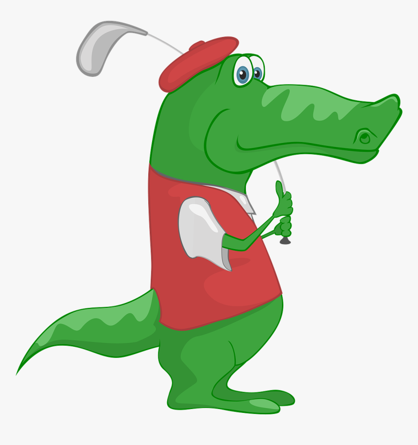 Reptile,animal Figure,fictional Character - Crocodile Play Golf, HD Png Download, Free Download