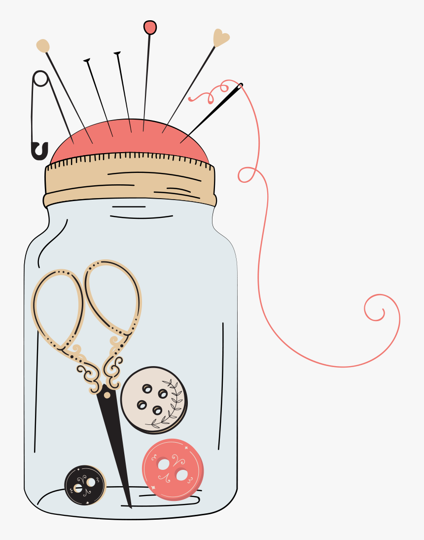 Sewing Clipart Button Needle - Needle And Buttons Png, Transparent Png, Free Download