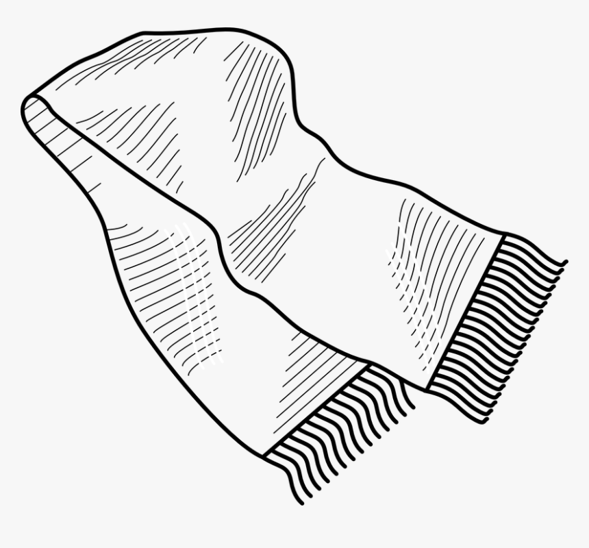Scarf, Clothing, Shawl, Winter, Warm, Fashion, Clothes - Colouring Pages Scarf, HD Png Download, Free Download