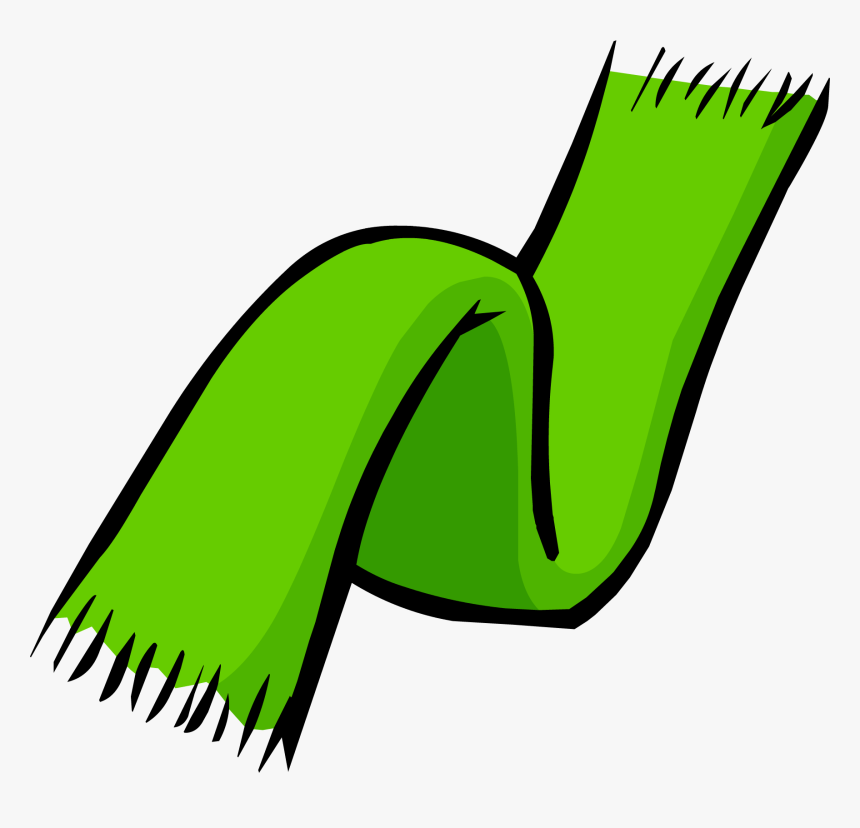 Green Club Penguin Rewritten - Green Scarf Clip Art, HD Png Download, Free Download