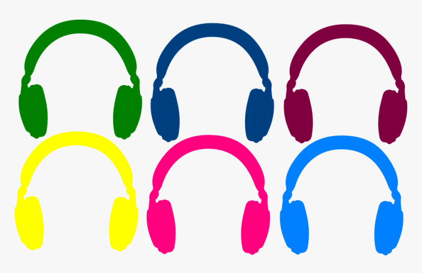 Music, Musical, Headphones, Sound, Listen - Colorful Headphones Clipart, HD Png Download, Free Download