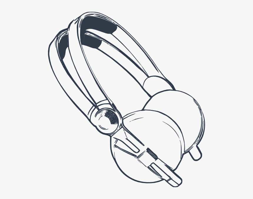 Computer Headphones Clip Art Free Vector / 4vector - Computer Headphone Clipart Black And White, HD Png Download, Free Download