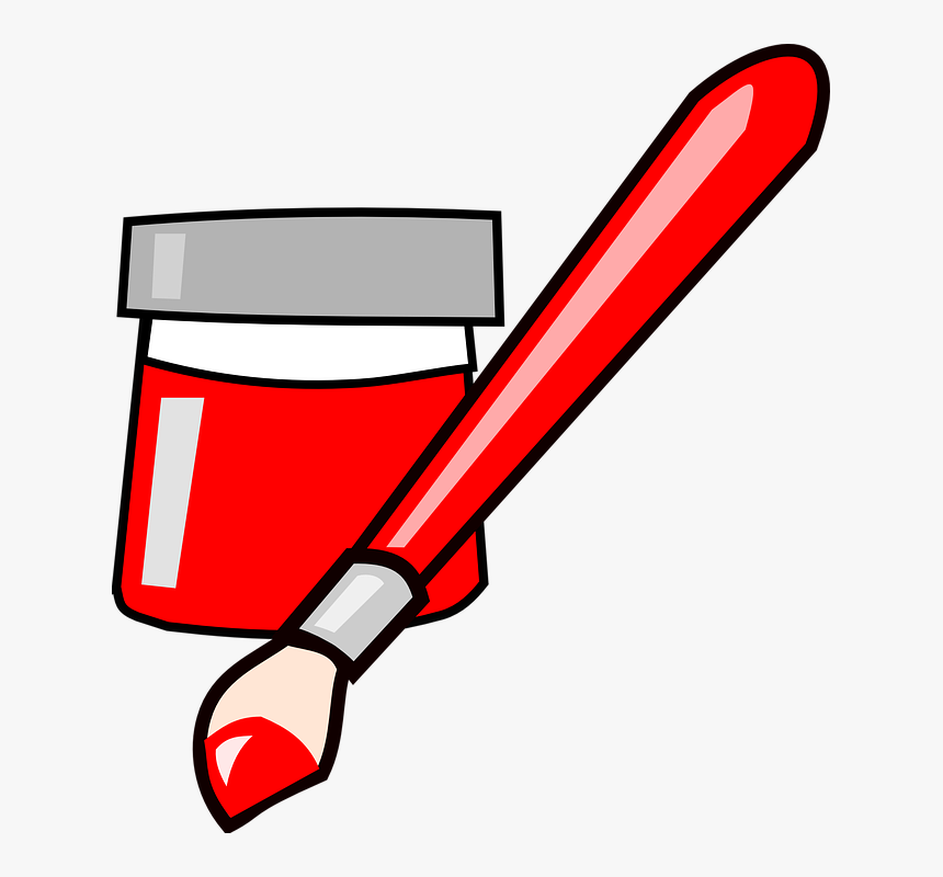 Paint Brush Clipart Red - Paint Brush Clip Art, HD Png Download, Free Download