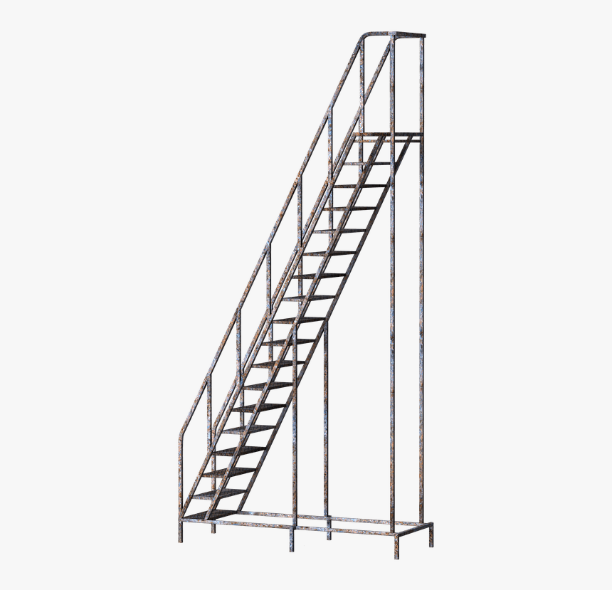 Stairs Mettalic Mobile Left Side - Escalera De Hierro Png, Transparent Png, Free Download