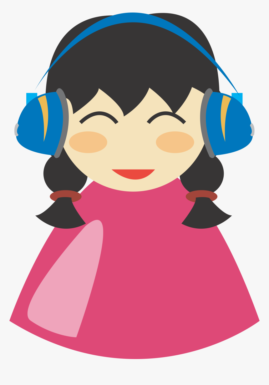 Girl With Headphone Clip Art At Clipart Library - Girl Headphones Clipart, HD Png Download, Free Download