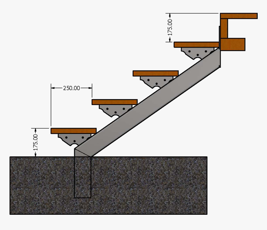 Easy Stair Stringers Shed Australia - Wood Stairs Side View Png, Transparent Png, Free Download