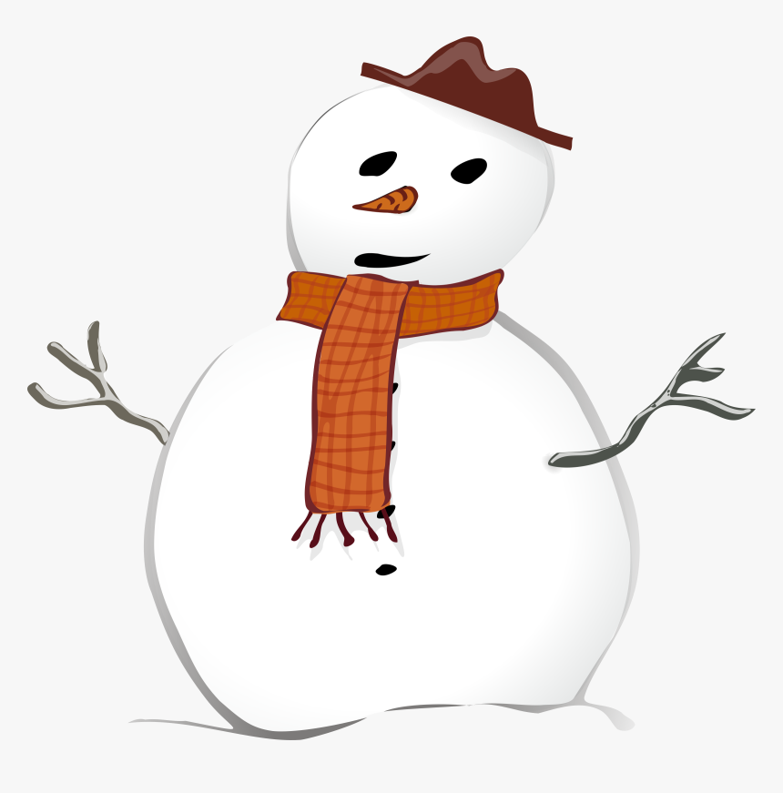 Interesting Snowman Clipart Scarf With Snowman Background - Snowman With White Background, HD Png Download, Free Download