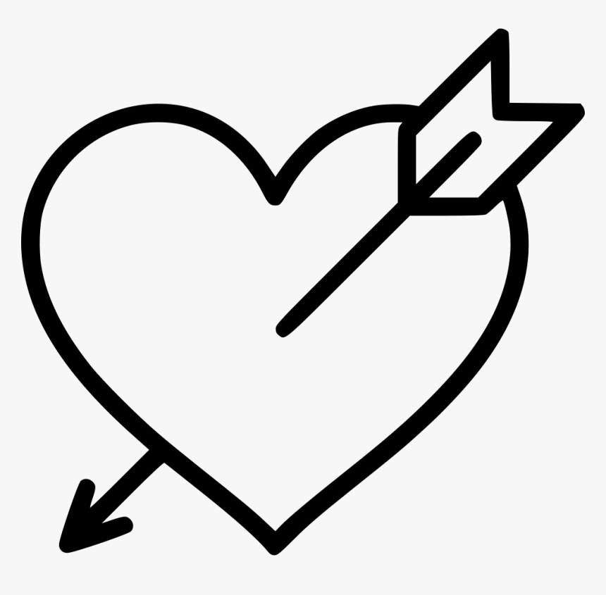 Arrow Mustache Heart Clipart Black And White Stock - Love Heart Clipart Black And White, HD Png Download, Free Download