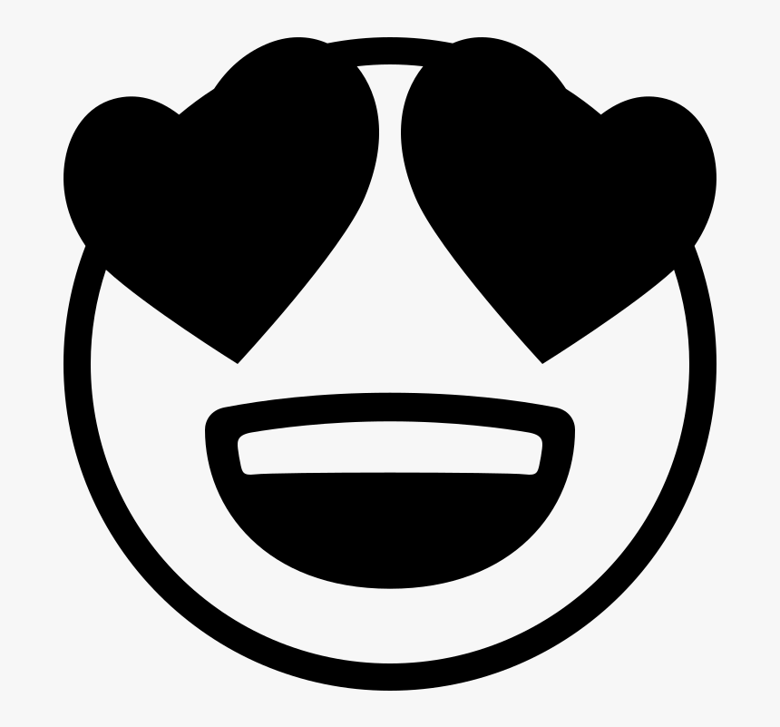 Emojione Bw 1f60d - Love Emoji Black And White, HD Png Download, Free Download