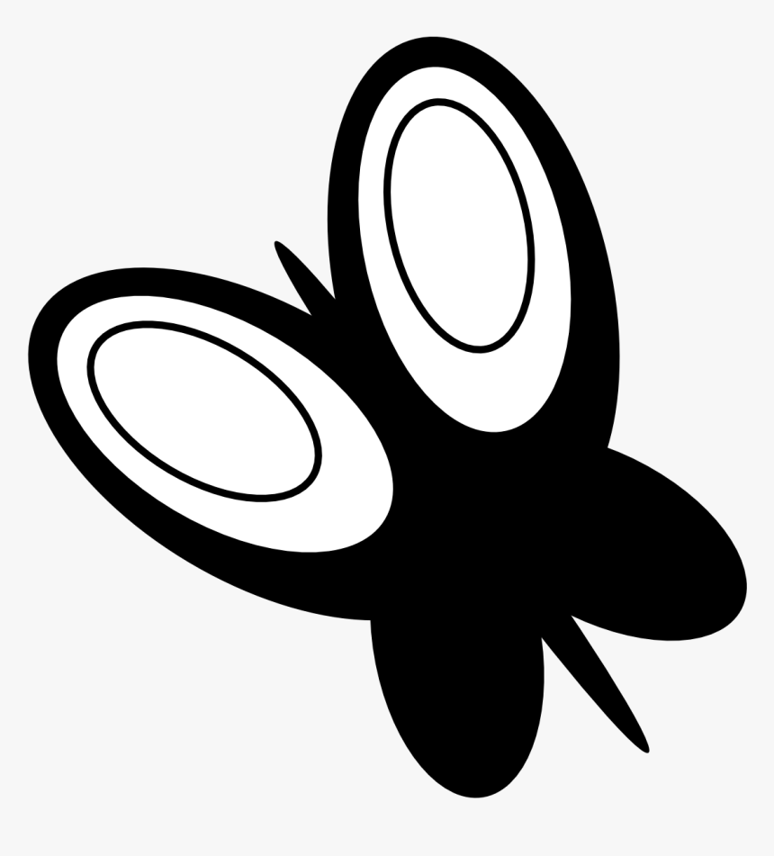 Butterfly Clipart Black And White Free - Hawaiian Flowers Clips Black And White, HD Png Download, Free Download