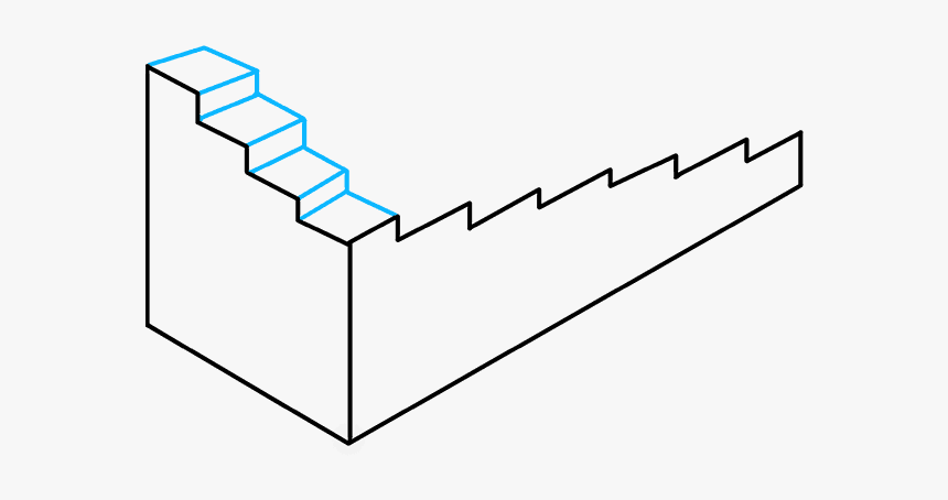 How To Draw Impossible Stairs - Impossible Stairs Step By Step, HD Png Download, Free Download