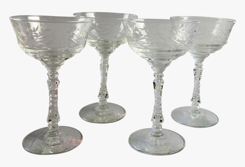 Cut Glass Vintage Champagne Glasses - 1860s Champagne Glasses, HD Png Download, Free Download