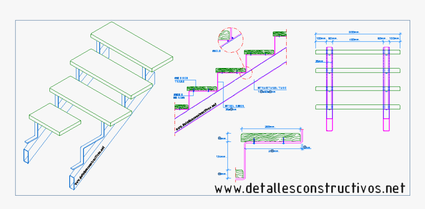 Steel Stair Details - Steel Stair Detail Drawing, HD Png Download, Free Download