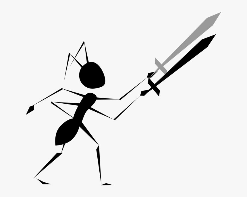 Angle,area,monochrome Photography - Ant Fighting Clipart, HD Png Download, Free Download