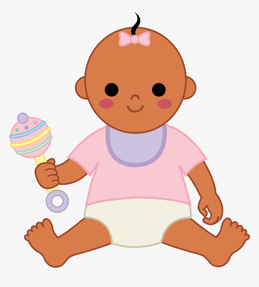 Clip Art Diaper Infant Cartoon Girl - Baby With Bib Clipart, HD Png Download, Free Download