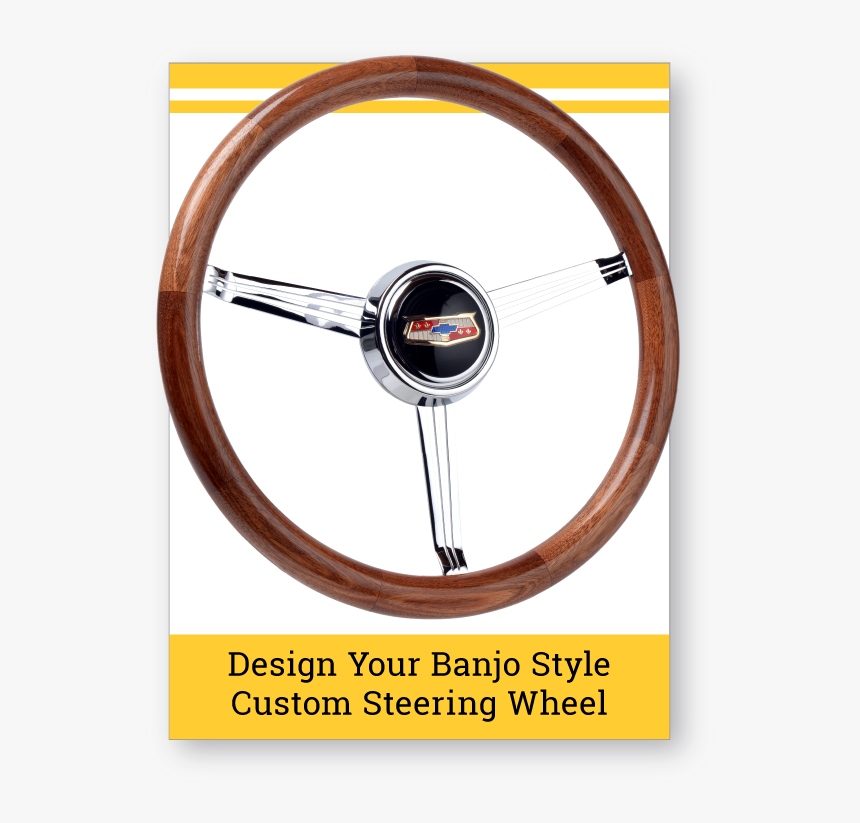 Banjo Style Wood Grip Custom Steering Wheel - Custom Classic Steering Wheel, HD Png Download, Free Download