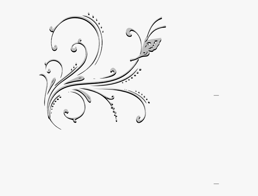 Butterfly Border Design Black And White, HD Png Download, Free Download