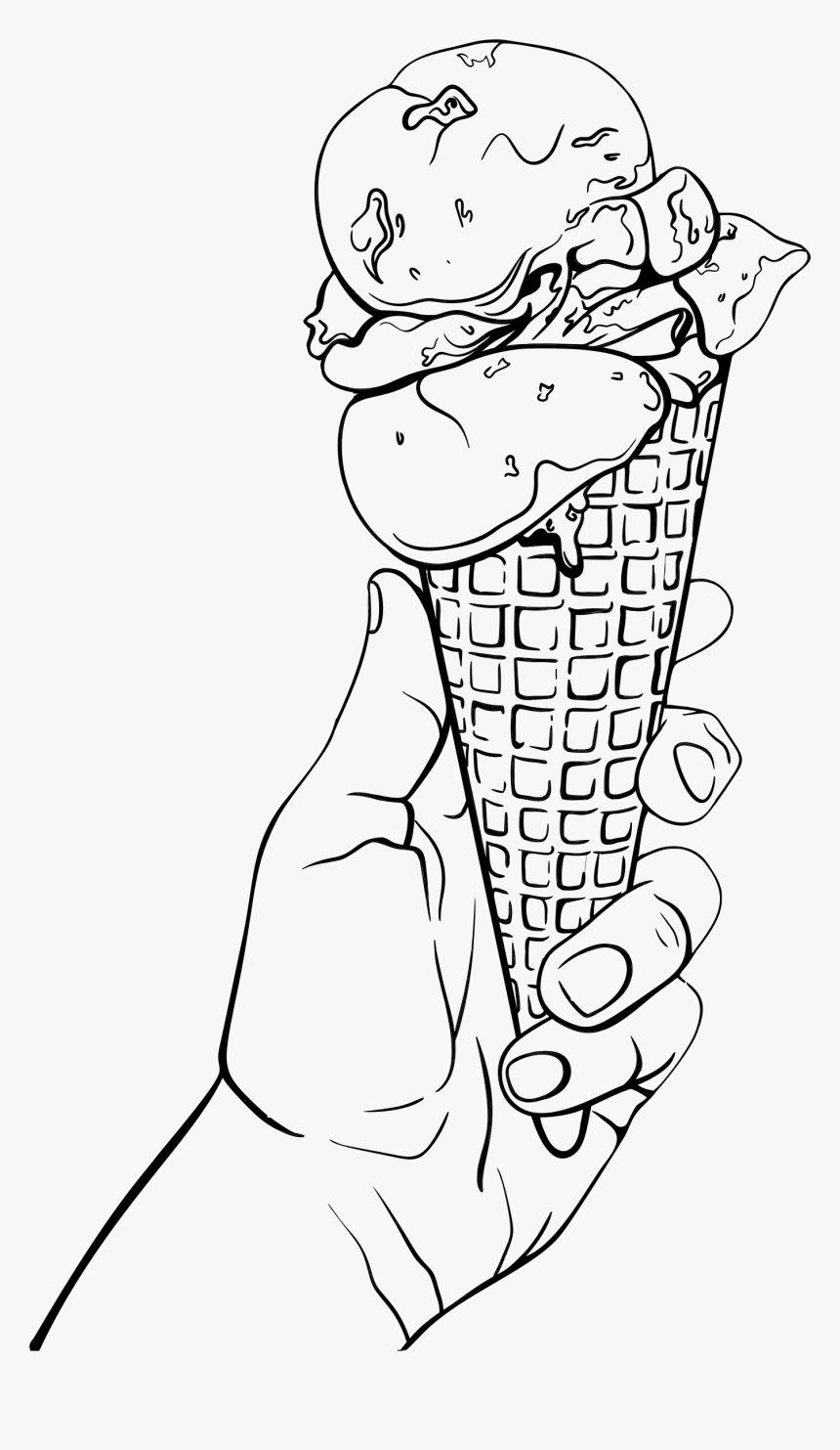 Ice Clipart Line - Cartoon Ice Cream Drawing, HD Png Download - kindpng