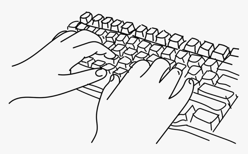 Keyboard, Hands, Computer, Keys - Hands On Keyboard Drawing, HD Png Download, Free Download