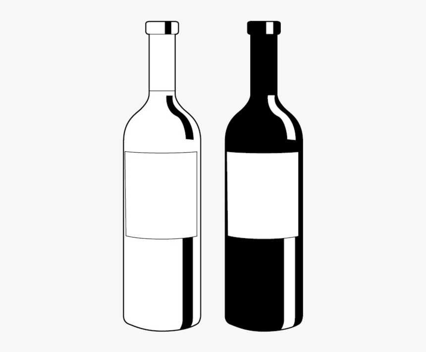 Alcohol Clipart Bottle Wine Vector Black And White, HD Png Download, Free Download