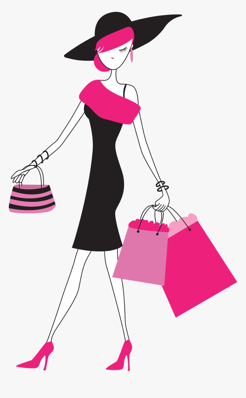 Fashion Girl Clipart Png - Mujeres De Compras Animadas, Transparent Png, Free Download