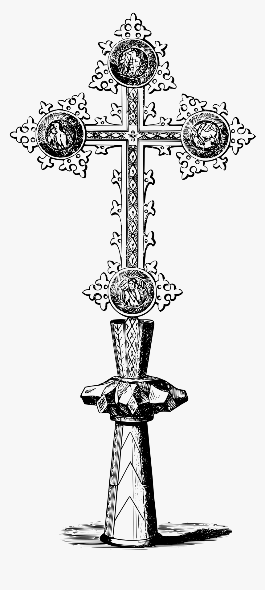 Mounted Cross Clip Arts - Cross Transparent Drawing, HD Png Download, Free Download