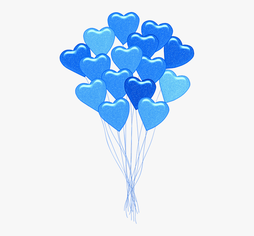Blue Heart Balloons, Balloons, Heart, Blue, Balloon - Frases Para Foto Sozinha, HD Png Download, Free Download