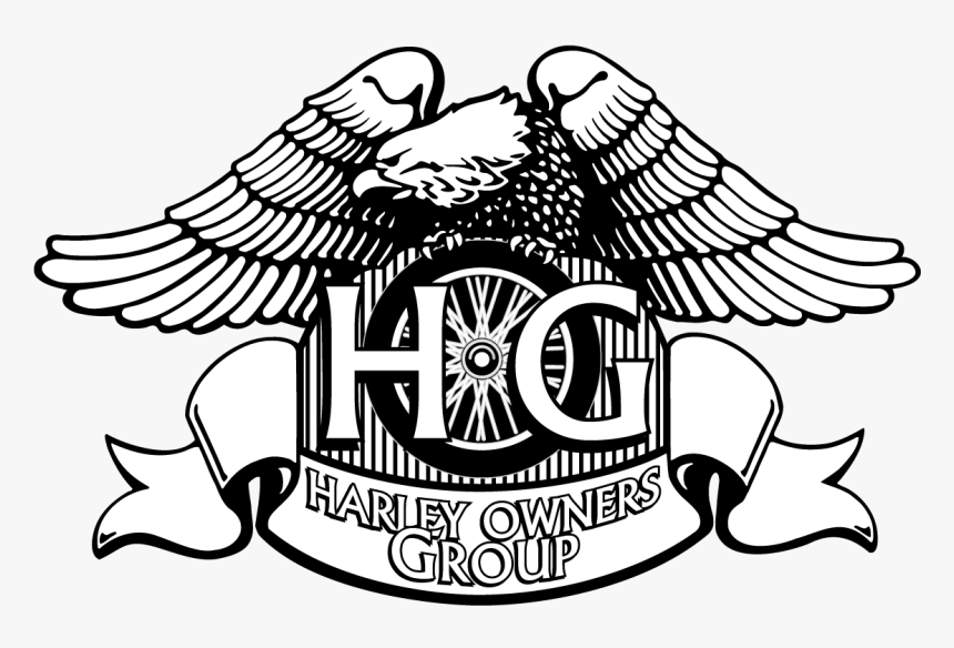 Hog Harley Owners Group Eagle Logo Vector Black Outline - Harley Owners Group Logo, HD Png Download, Free Download