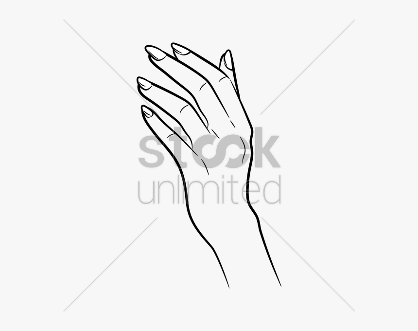 Hand Vector Png - Line Woman Hand Gesture, Transparent Png, Free Download