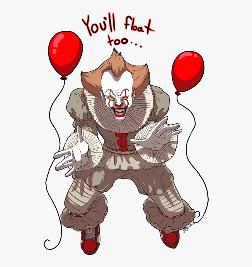 Transparent Pennywise The Clown Png - Pennywise With Balloon Cartoon, Png Download, Free Download