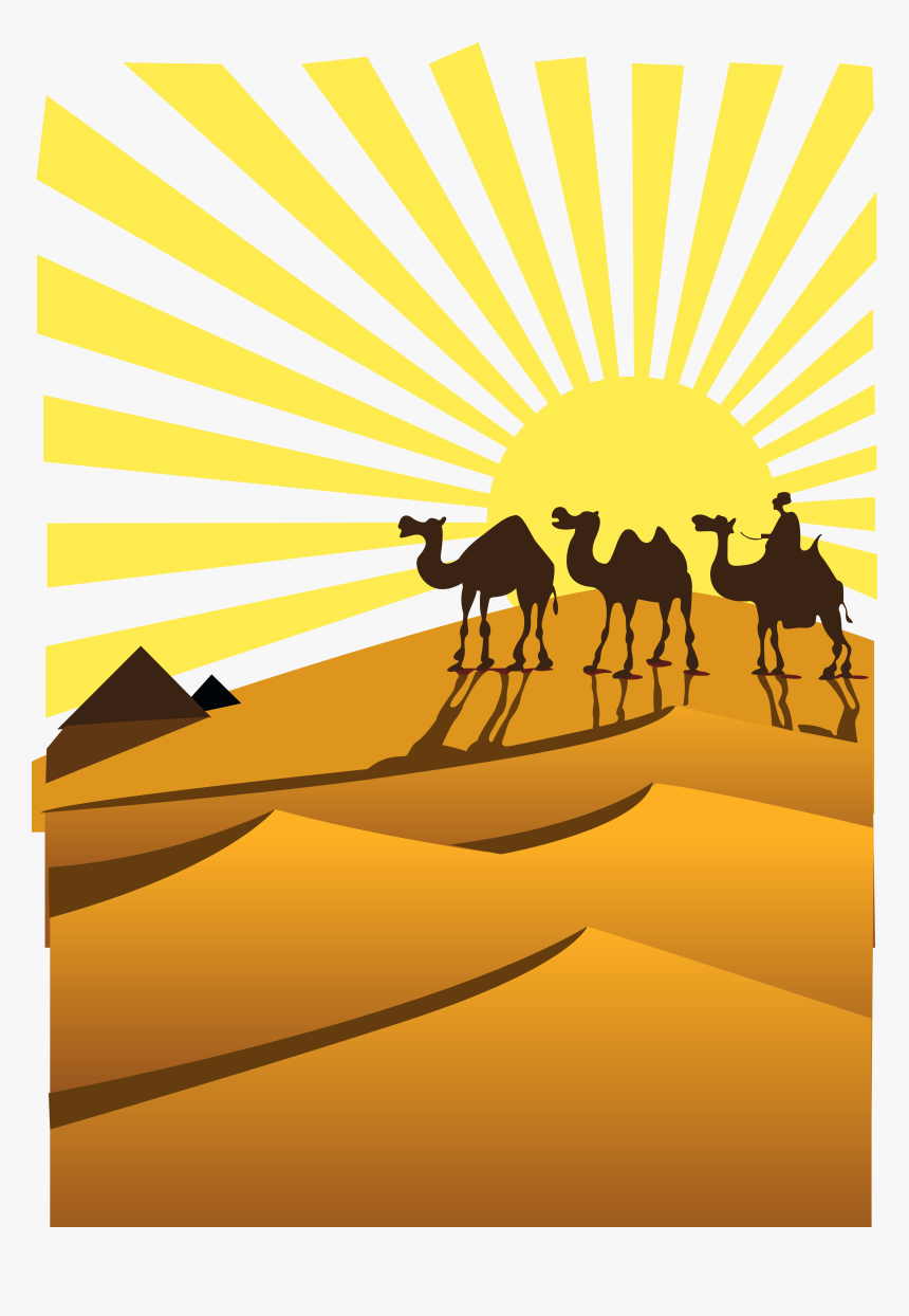 camels in desert clipart