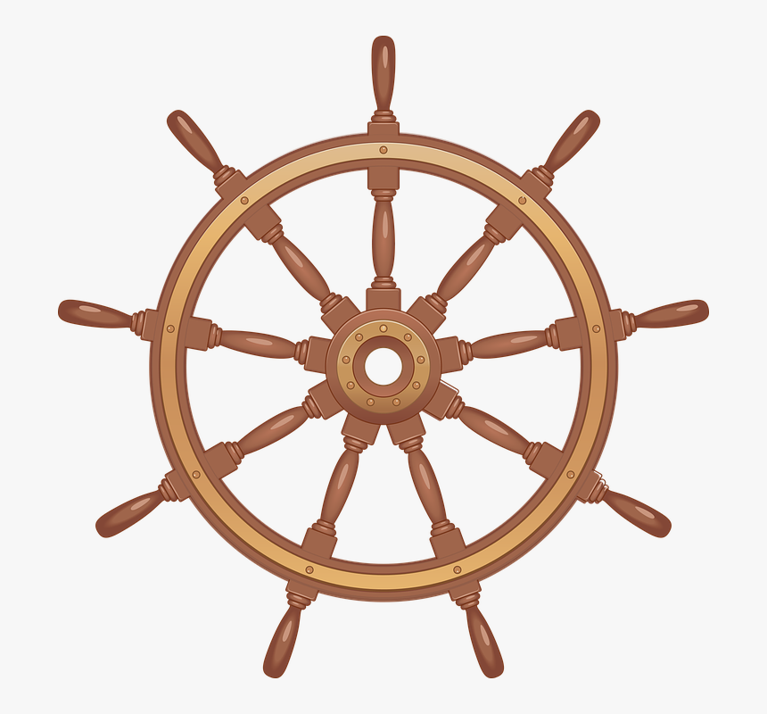 Steering Wheel, Sea, Ship, Boat, Office, Ocean, Sail - Pirate Ship Wheel Clipart, HD Png Download, Free Download
