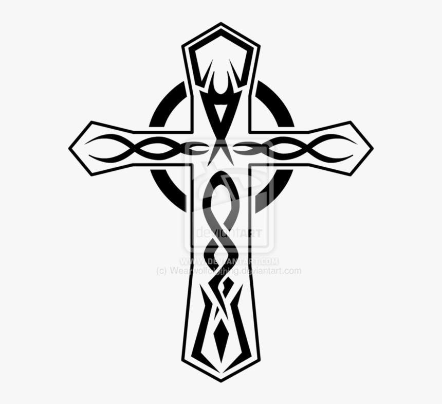 Tribal Cross Tattoo Png, Transparent Png, Free Download