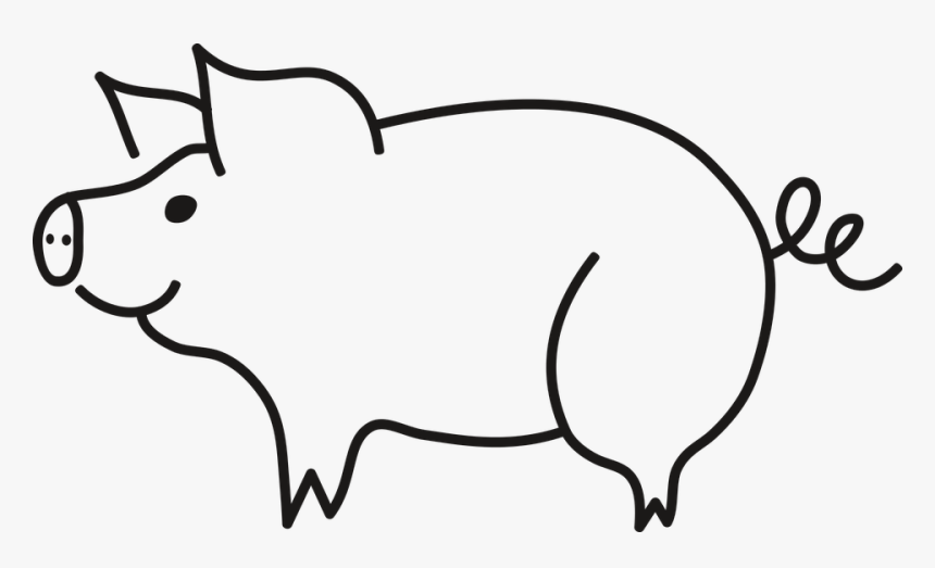 Pig, Piglet, No Background, Animal, Fauna, Nature - Pig Clip Art Black And White, HD Png Download, Free Download