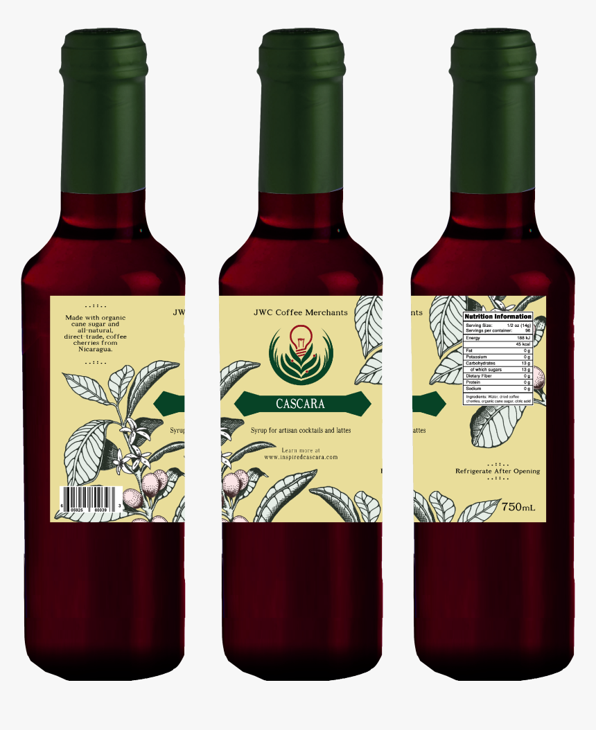 Cascara Syrup Wine Bottle - Wine Bottle, HD Png Download, Free Download