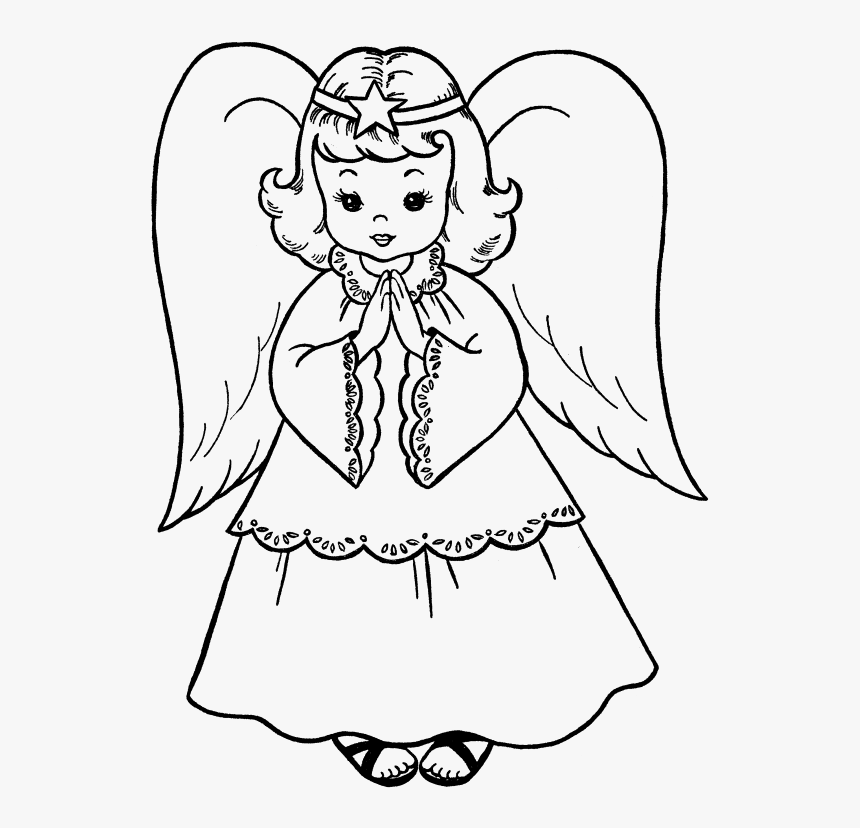 Pictures Christmas Angel Coloring For Kids - Christmas Angel Coloring Pages, HD Png Download, Free Download