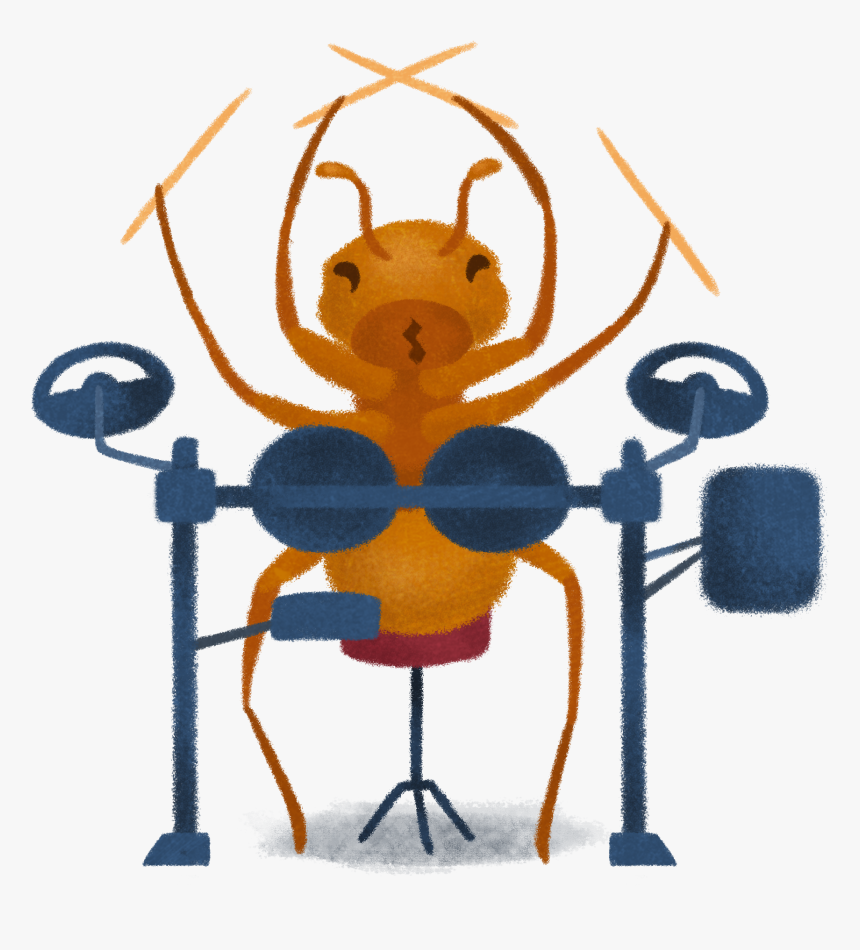 Stickers Ant Playing Drums - Ant Man And The Wasp Ant Playing Drums, HD Png Download, Free Download