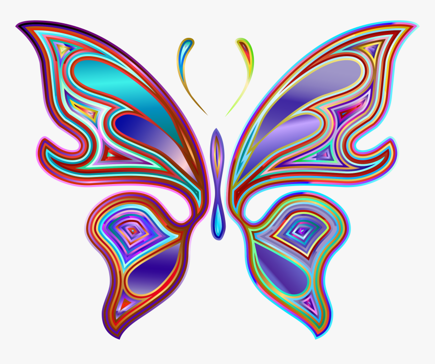 Transparent Butterflies Png Transparent - Butterfly Drawing 6 Colors, Png Download, Free Download